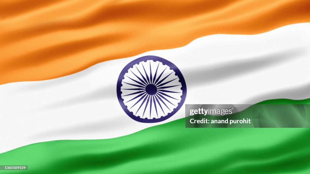 Indian Independence Day - Indian Republic Day - Indian National flag - stock photo