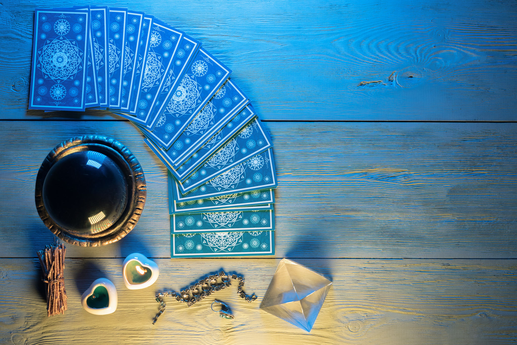 tarot reading setup