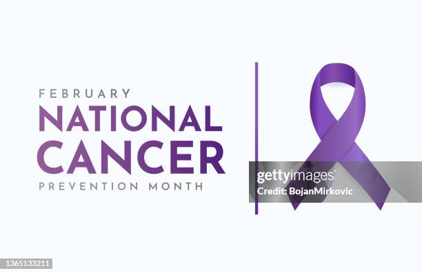 national cancer prevention month card, february. vector - cancer prevention stock illustrations