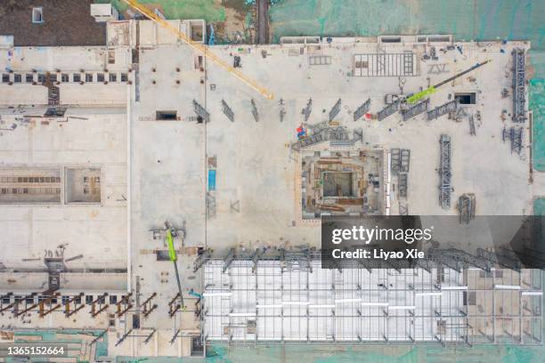 aerial view of construction site - baustelle von oben stock-fotos und bilder