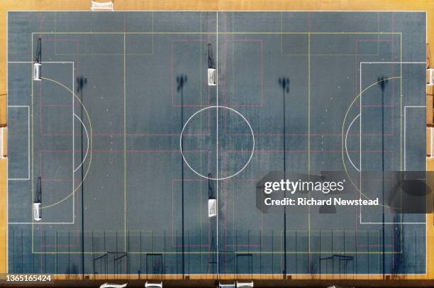 five-a-side football pitch - soccer field outline stock pictures, royalty-free photos & images