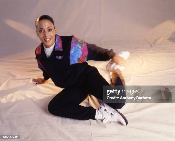 Portrait of American track and field athlete Florence Griffith-Joyner , Los Angeles, California, 1997.