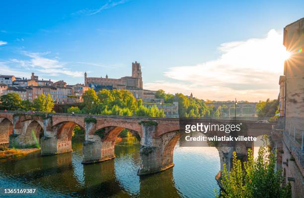 albi in a summer sunny day,france. - south of france stock-fotos und bilder