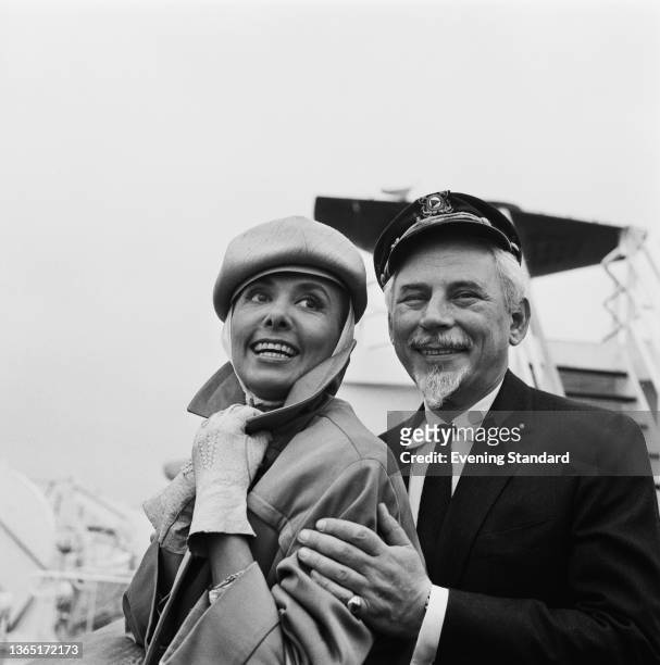 American actress and singer Lena Horne with her husband, musician and composer Lennie Hayton on board a ship, UK, 4th April 1964.