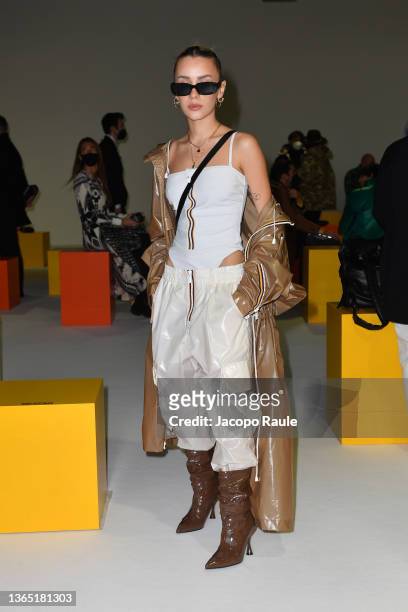Martina Pompeiano attends the KWay fashion show during the Milan Men's Fashion Week - Fall/Winter 2022/2023 on January 17, 2022 in Milan, Italy.