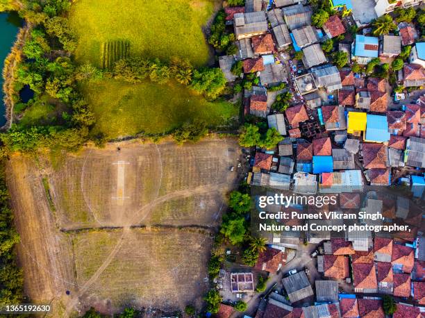 incredible india the image with alphabet i - indian village aerial stock pictures, royalty-free photos & images
