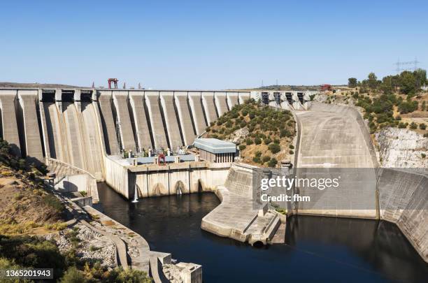 alcántara dam (spain) - iberian peninsula stock pictures, royalty-free photos & images