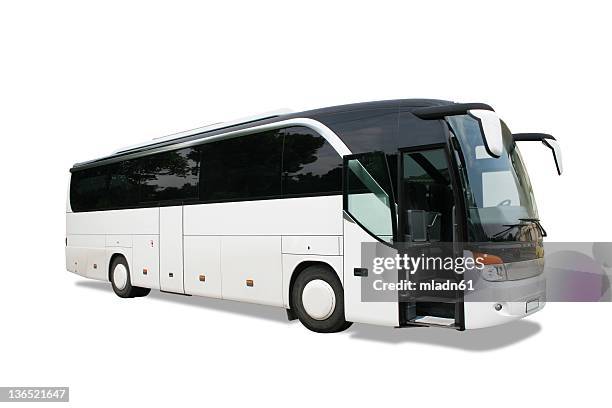 bus with open door - tourist bus stock pictures, royalty-free photos & images