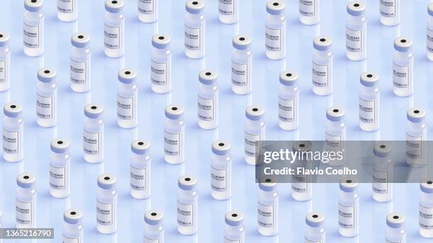 influenza vaccine vials pattern background - vial stock pictures, royalty-free photos & images