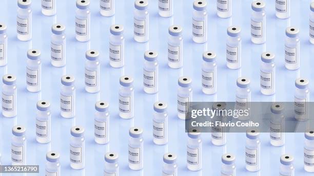 influenza vaccine vials pattern background - medicinflaska bildbanksfoton och bilder