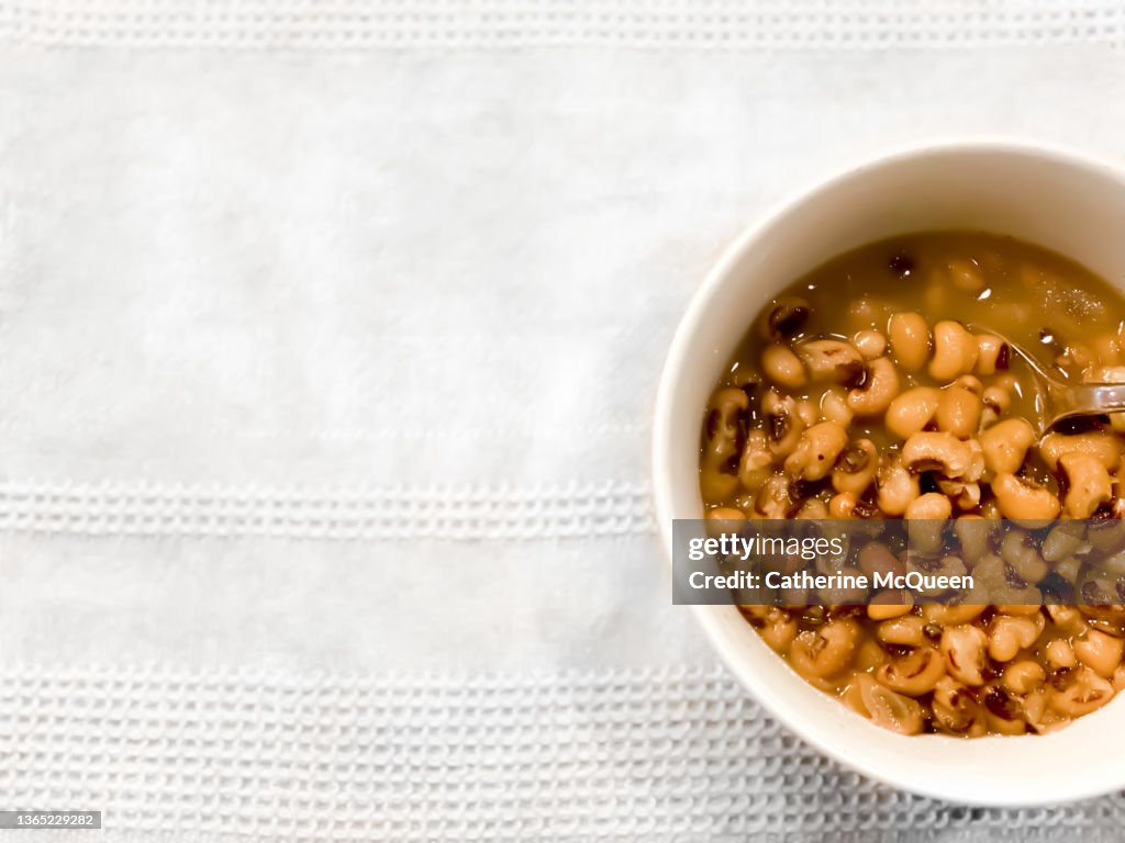 Bowl of southern style black-eyed peas