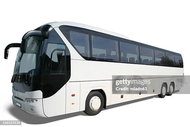 white bus - tour bus stock pictures, royalty-free photos & images