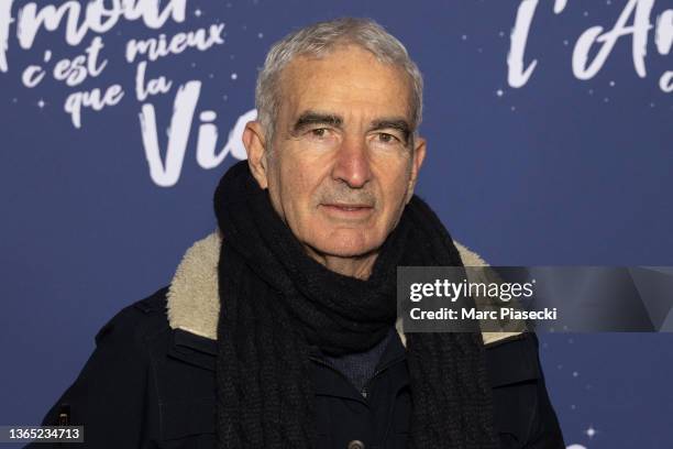 Raymond Domenech attends the 'L'amour c'est mieux que la vie' Premiere at Cinema UGC Normandie on January 17, 2022 in Paris, France.