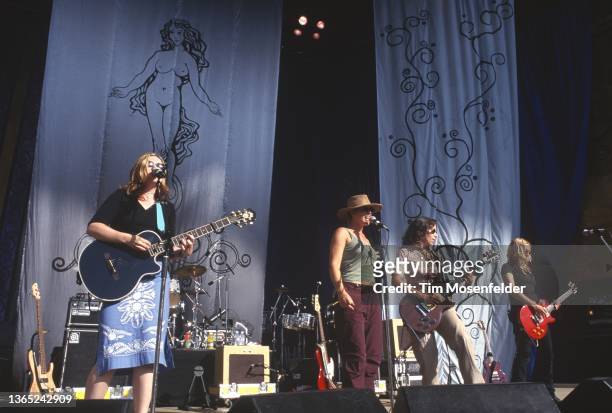 Jill Cunniff, Sarah Mclachlan, Gabby Glaser perform during the Lilith Fair at Shoreline Amphitheatre on July 14, 1999 in Mountain View, California.