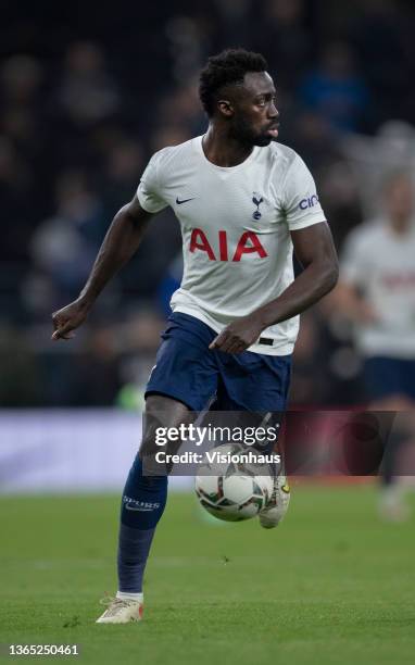 Davinson Sanchez of Tottenham Hotspur in action during the Carabao Cup Semi Final Second Leg match between Tottenham Hotspur and Chelsea at Tottenham...