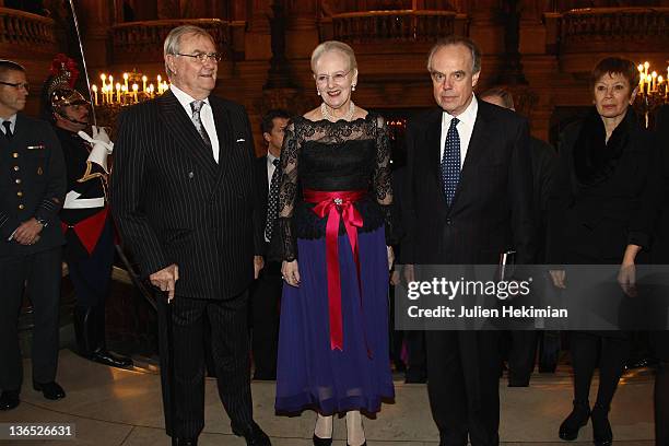 Prince Consort Henrik of Denmark Queen Margrethe of Denmark and French Minister for Culture Frederic Mitterrand attend 'Napoli' Premiere by Danish...