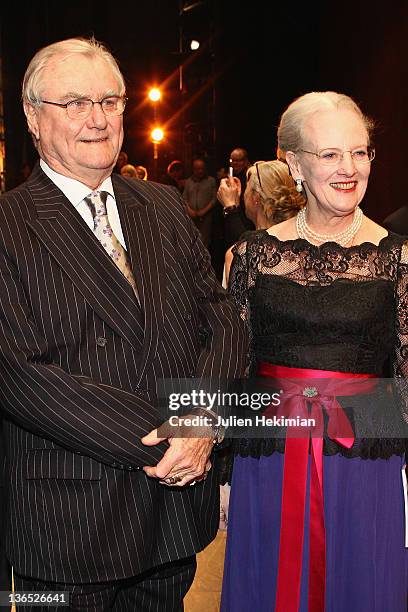 Queen Margrethe of Denmark and Prince Consort Henrik of Denmark Attend 'Napoli' Premiere by Danish Royal Ballet at Opera Garnier on January 6, 2012...