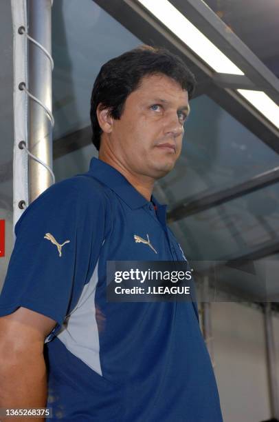 Head coach Adilson Batista of Jubilo Iwata is seen prior to the J.League J1 match between Jubilo Iwata and Omiya Ardija at Yamaha Stadium on June 20,...