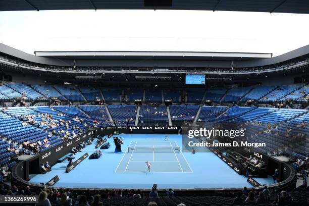 General view inside Rod Laver Arena during day two of the 2022 Australian Open at Melbourne Park on January 18, 2022 in Melbourne, Australia.