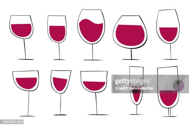 wine glasses - wine tasting group stock illustrations