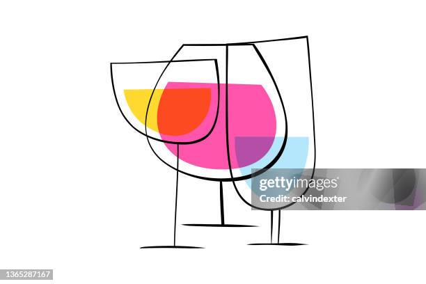 wine glasses - wine glasses stock illustrations