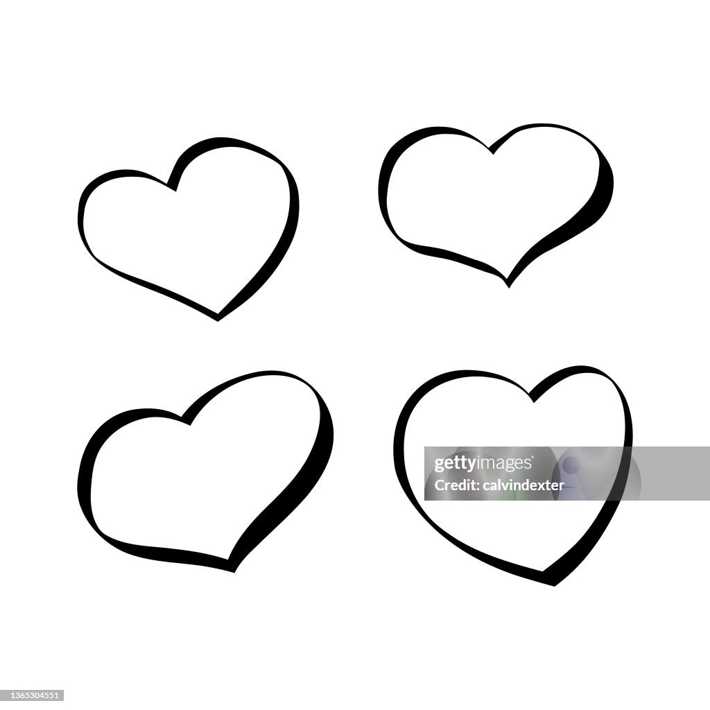 Basic Cartoon Heart Heart Shapes Cartoon Style High-Res Vector Graphic - Getty Images