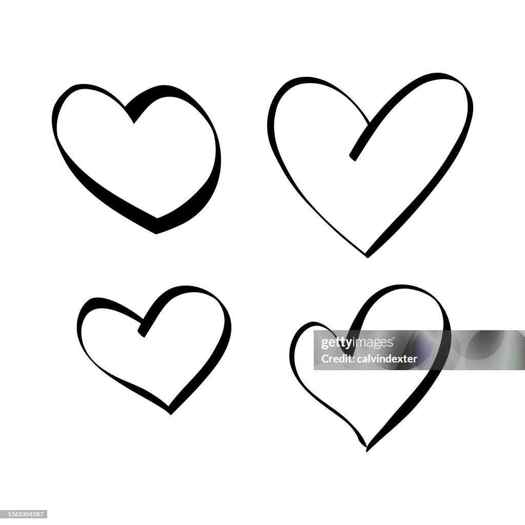Basic Cartoon Heart Heart Shapes Cartoon Style High-Res Vector Graphic - Getty Images