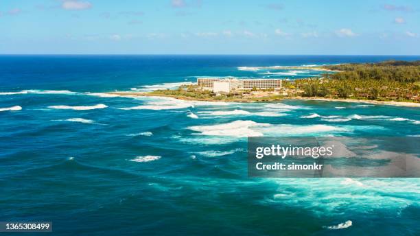 view of turtle bay resort - turtle bay resort hawaii stock pictures, royalty-free photos & images