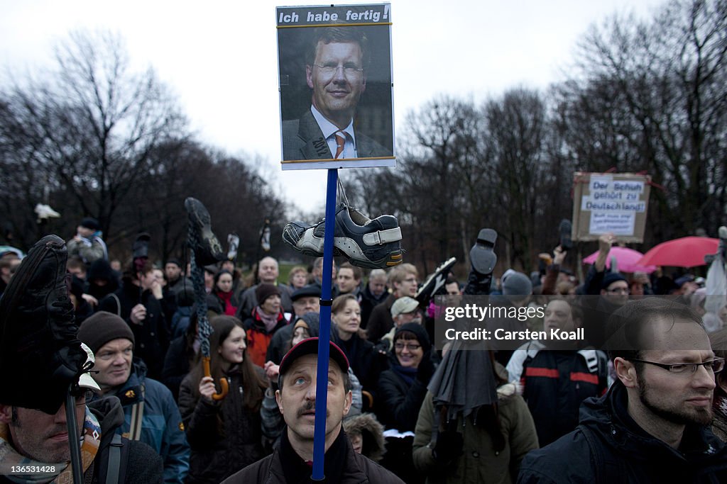 Protesters Demand Wulff's Resignation