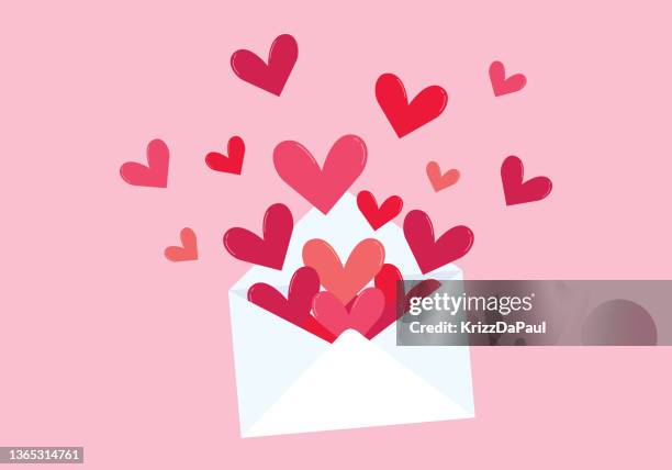 ilustrações, clipart, desenhos animados e ícones de envelope e forma de coração. carta de amor. dia dos namorados - consolando