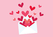 Envelope and heart shape. Love Letter. Valentine's day