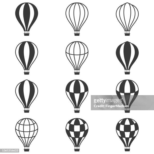 illustrazioni stock, clip art, cartoni animati e icone di tendenza di vettore mongolfiera - hot air ballon