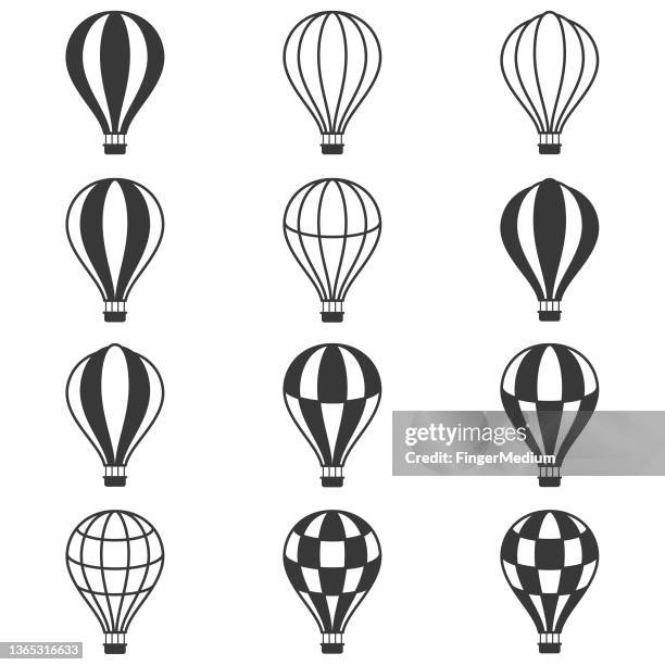 illustrazioni stock, clip art, cartoni animati e icone di tendenza di vettore mongolfiera - hot air ballon