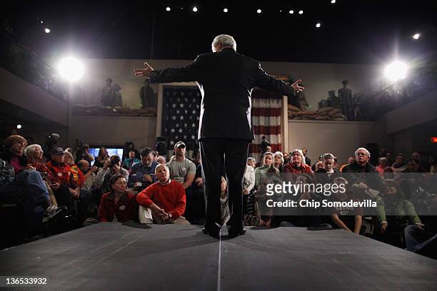 Republican presidential candidate, former Speaker of the House of Representatives Newt Gingrich speaks during a campaign town hall meeting at the...