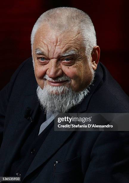 Enzo Bianchi attends "Che Tempo Che Fa" Italian Tv Show on January 7, 2012 in Milan, Italy.