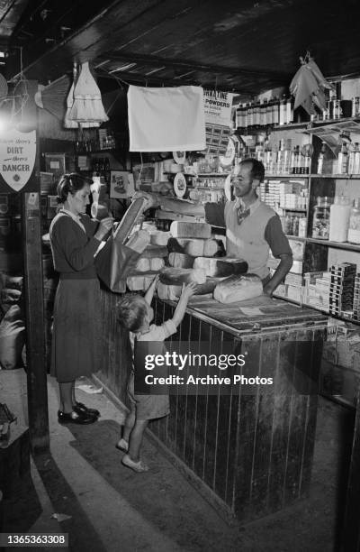 General store in the village of Boston, County Clare, Ireland, 1955.