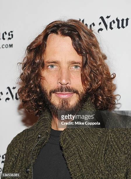 Singer/musician Chris Cornell attends the New York Times TimesTalk during the 2012 NY Times Arts & Leisure weekend>> at The Times Center on January...