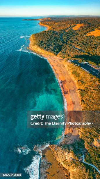 bells beach near torquay, victoria, australia - bass strait stock pictures, royalty-free photos & images