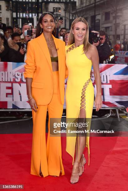 Judges Alesha Dixon and Amanda Holden attend the Britain's Got Talent Auditions at the London Palladium on January 18, 2022 in London, England.