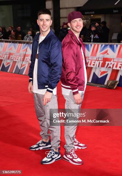 Twist and Pulse attend the Britain's Got Talent Auditions at the London Palladium on January 18, 2022 in London, England.