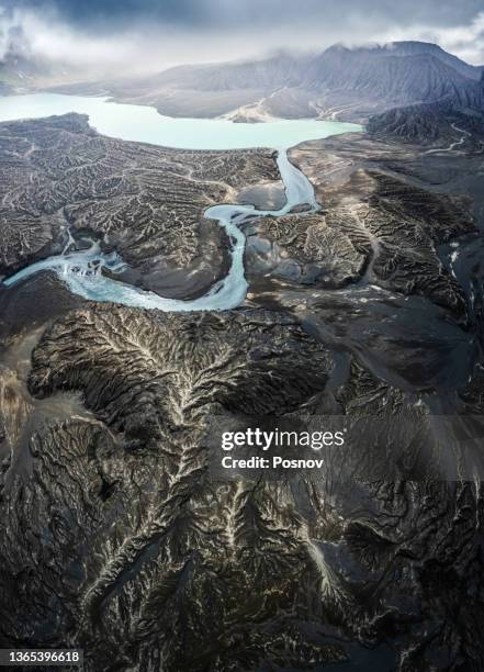 views inside of the caldera okmok - aleutian islands stock pictures, royalty-free photos & images