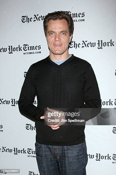 Actor Michael Shannon attends the New York Times TimesTalk during the 2012 NY Times Arts & Leisure weekend at The Times Center on January 7, 2012 in...