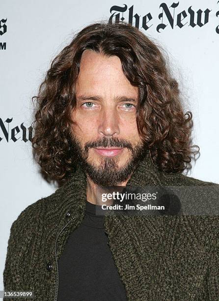 Singer/songwriter Chris Cornell attends the New York Times TimesTalk during the 2012 NY Times Arts & Leisure weekend at The Times Center on January...