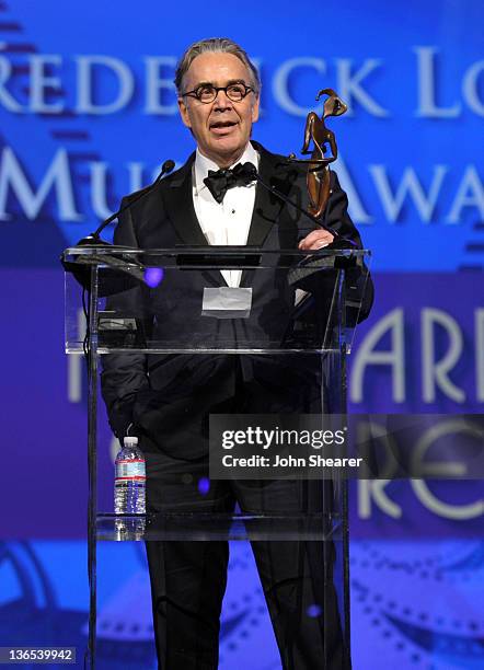 Composer Howard Shore accepts the Frederick Loewe Award For Film Composing onstage during The 23rd Annual Palm Springs International Film Festival...