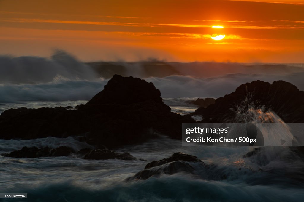 Ocean sunrise,Scenic view of sea against sky during sunset