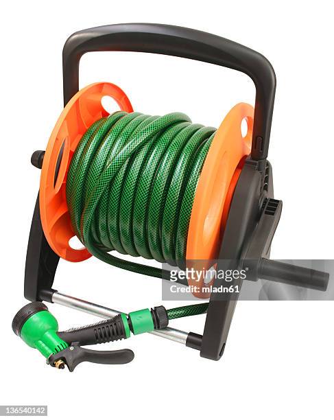 garden hose reel - hose stock pictures, royalty-free photos & images