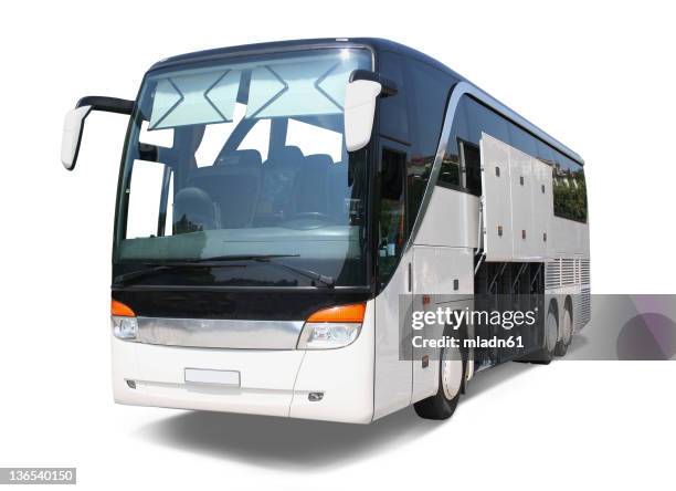 bus with open rack - tour bus stock pictures, royalty-free photos & images