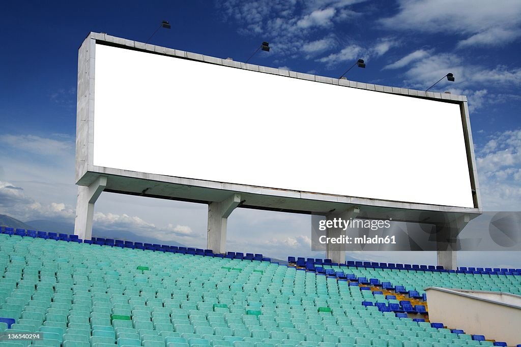 Information board on the stadium