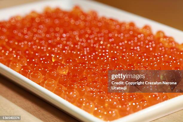 salmon roe (ikura) - ikura stock pictures, royalty-free photos & images