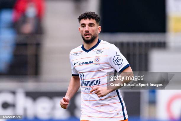 Jordan Ferri of Montpellier in action during the Ligue 1 Uber Eats match between RC Strasbourg and Montpellier HSC at Stade de la Meinau on January...